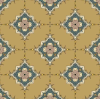 Tkanina w ornamenty geometryczne na złotym tle